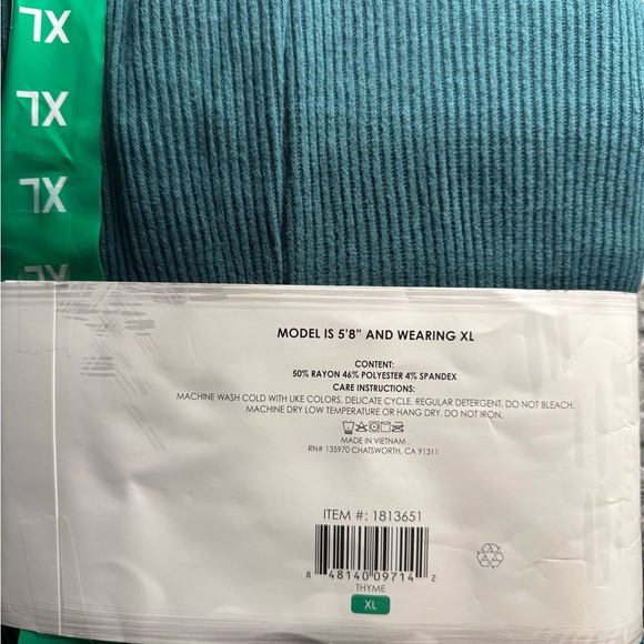 Honeydew Intimates Super Soft 2PC Rib Lounge Set - Teal Green, XL - Picture 2 of 2